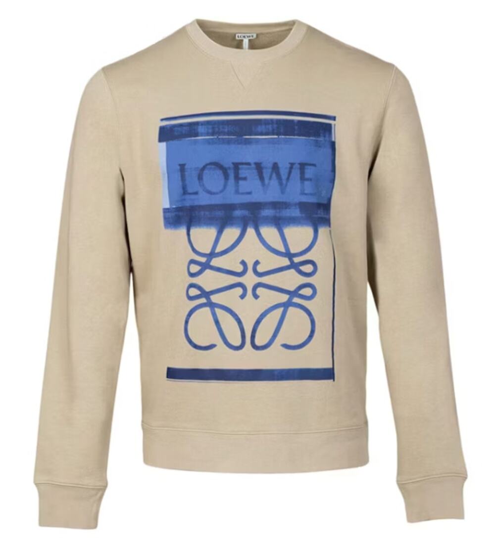 LOEWE Graphic Logo Anagram Sweatshirt Beige Blue Men’s L